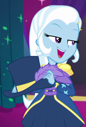 Size: 648x952 | Tagged: safe, screencap, trixie, equestria girls, equestria girls series, g4, spring breakdown, spoiler:eqg series (season 2), cropped, female, hat, magician outfit