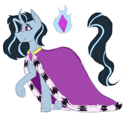 Size: 1280x1176 | Tagged: safe, artist:scarletrosetheartist, oc, pony, unicorn, clothes, curved horn, female, horn, mare, next generation, offspring, parent:king sombra, parent:trixie, parents:trixbra, robe, simple background, transparent background