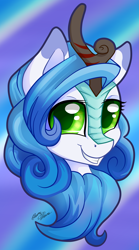 Size: 2223x4010 | Tagged: safe, artist:gleamydreams, oc, oc only, oc:gleamy, kirin, pony, female, green eyes, looking at you, mare, smiling, smiling at you, solo, species swap