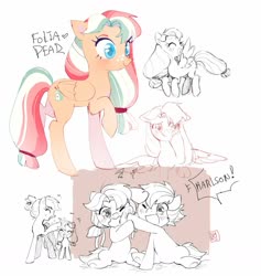 Size: 1280x1352 | Tagged: safe, artist:kino-ta, applejack, oc, oc:folia pear, oc:haralson apple, earth pony, pegasus, pony, g4, brother and sister, colt, female, filly, floppy ears, freckles, magical lesbian spawn, male, mare, mother and child, mother and daughter, offspring, parent:applejack, parent:rainbow dash, parents:appledash, siblings, simple background, white background