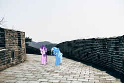 Size: 4000x2666 | Tagged: safe, artist:hendro107, artist:jerryakiraclassics19, starlight glimmer, trixie, pony, unicorn, g4, china, duo, female, great wall of china, irl, mare, photo, ponies in real life, walking