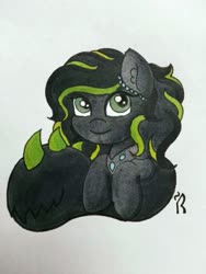 Size: 3120x4160 | Tagged: oc name needed, safe, artist:dawn-designs-art, oc, oc only, pony, female, mare, solo, tailmouth, traditional art