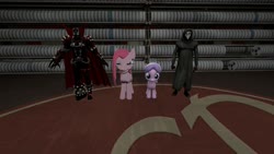 Size: 1600x900 | Tagged: safe, artist:nightmenahalo117, diamond tiara, pinkie pie, pony, g4, 3d, female, mother and child, mother and daughter, pinkamena diane pie, scp-049, source filmmaker, spawn