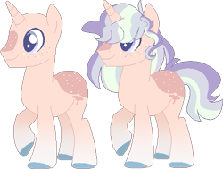 Size: 525x396 | Tagged: safe, artist:journeewaters, oc, oc only, pony, unicorn, bald, base used, colored hooves, freckles, male, simple background, solo, stallion, transparent background