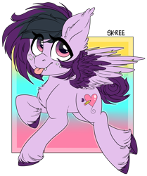 Size: 1024x1224 | Tagged: safe, artist:sk-ree, oc, oc only, pegasus, pony, female, mare, simple background, solo, tongue out, transparent background