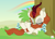 Size: 2500x1822 | Tagged: safe, artist:jhayarr23, autumn blaze, kirin, g4, awwtumn blaze, butt, cute, eyes closed, female, flower, foal's breath, on back, plot, rainbow, sitting, sleeping, solo, tree, under the tree