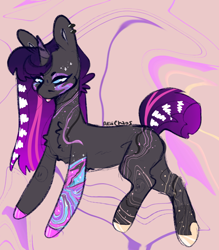 Size: 996x1137 | Tagged: safe, artist:akiiichaos, oc, oc only, pony, unicorn, female, mare, solo, tongue out