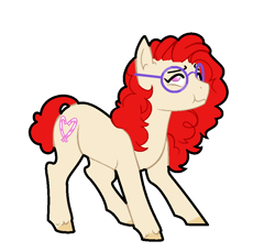 Size: 908x832 | Tagged: safe, artist:clarity83, twist, earth pony, pony, g4, colored hooves, cute, digital art, female, glasses, mare, no pupils, older twist, scrunchy face, simple background, solo, twistabetes, unshorn fetlocks, white background