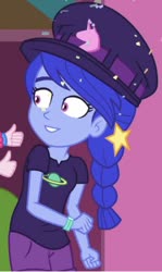 Size: 771x1294 | Tagged: safe, edit, edited screencap, screencap, space camp, equestria girls, g4, my little pony equestria girls: better together, confetti, cropped, disembodied hand, hand, offscreen character, smiling, solo focus