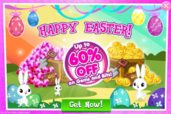 Size: 1033x689 | Tagged: safe, gameloft, angel bunny, rabbit, g4, advertisement, animal, easter, holiday, sale
