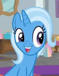 Size: 720x918 | Tagged: safe, screencap, trixie, pony, unicorn, a horse shoe-in, g4, cropped, cute, diatrixes, faic, female, mare, open mouth, silly, silly pony, solo