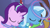 Size: 1280x720 | Tagged: safe, screencap, discord, starlight glimmer, trixie, celestial advice, g4, my little pony: friendship is magic, duo focus, equestrian pink heart of courage, eyes closed, head out of frame, implied princess luna, levitation, magic, offscreen character, telekinesis