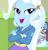 Size: 1046x1080 | Tagged: safe, screencap, trixie, human, equestria girls, equestria girls specials, g4, my little pony equestria girls: better together, my little pony equestria girls: forgotten friendship, barrette, canterlot high, clothes, cropped, crossed arms, cute, diatrixes, female, hallway, hoodie, lockers, open mouth, solo, trixie's poster