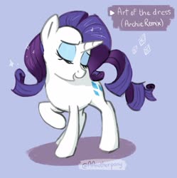 Size: 2140x2145 | Tagged: safe, artist:aanotherpony, rarity, pony, unicorn, g4, art of the dress, eyes closed, female, high res, mare, raised hoof, solo, song reference