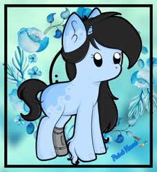 Size: 1091x1200 | Tagged: safe, artist:paint-heart86, oc, oc only, oc:paint heart, earth pony, pony, chibi, female, horns, mare, solo