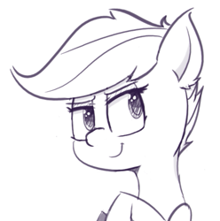 Size: 555x559 | Tagged: safe, artist:pinkberry, scootaloo, pegasus, pony, g4, drawpile, female, filly, looking at you, monochrome, sketch, solo