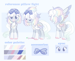 Size: 1800x1461 | Tagged: safe, artist:2pandita, oc, oc only, oc:pillow fight, pegasus, pony, colored wings, female, mare, multicolored wings, reference sheet, solo, wings