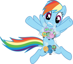 Size: 1794x1585 | Tagged: safe, artist:frownfactory, rainbow dash, parasprite, pegasus, pony, g4, swarm of the century, .svg available, female, parasprite bikini, simple background, solo, svg, transparent background, vector, wings