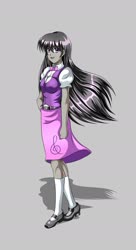 Size: 1280x2353 | Tagged: safe, artist:darthplegias, octavia melody, equestria girls, g4, clothes, female, gray background, shoes, simple background, solo