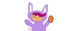 Size: 1360x575 | Tagged: safe, artist:1126jewel5, scootaloo, pegasus, pony, g4, 1000 hours in ms paint, animal costume, bunny costume, clothes, costume, cute, cutealoo, easter, easter bunny, easter egg, female, filly, grin, holiday, hooves in air, simple background, smiling, solo, white background