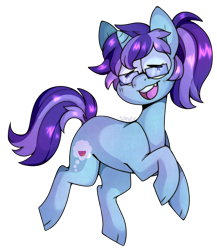 Size: 868x1000 | Tagged: safe, artist:cinnamonsparx, oc, oc only, oc:spoken mind, pony, unicorn, cloven hooves, female, glasses, mare, simple background, solo, transparent background