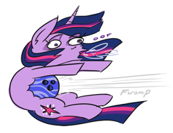 Size: 645x496 | Tagged: safe, artist:jargon scott, twilight sparkle, pony, unicorn, g4, abuse, ball, bowling ball, female, mare, oof, simple background, solo, this ended in pain, twilybuse, unicorn twilight, white background