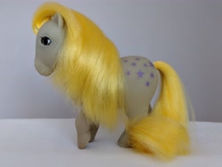 Size: 4032x3024 | Tagged: safe, photographer:moomargh, blue belle, pony, g1, cielete, irl, photo, piggy pony, solo, spain, spanish, toy, variant