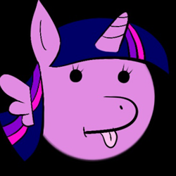 Size: 364x364 | Tagged: safe, artist:flaxen's art corner, twilight sparkle, alicorn, pony, g4, black background, cute, female, goofy, random, simple background, solo, tongue out, twilight sparkle (alicorn)