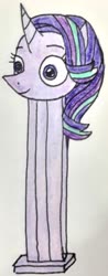 Size: 945x2410 | Tagged: safe, artist:melisareb, starlight glimmer, g4, cursed image, i can't believe it's not 徐詩珮, inanimate tf, not salmon, pez, solo, traditional art, transformation, wat