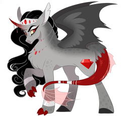 Size: 2700x2500 | Tagged: safe, artist:gigason, oc, oc only, alicorn, hybrid, pony, high res, interspecies offspring, magical gay spawn, offspring, parent:discord, parent:king sombra, parents:sombracord, simple background, solo, transparent background