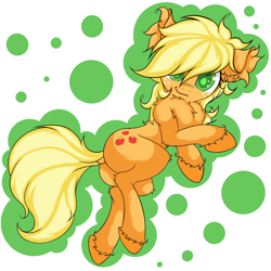 Size: 2500x2500 | Tagged: safe, artist:rurihal, applejack, earth pony, pony, g4, butt, chest fluff, cute, dock, female, high res, jackabetes, looking at you, mare, plot, solo, tail