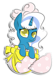 Size: 1024x1428 | Tagged: safe, artist:drpokelover, oc, oc:fleurbelle, alicorn, pony, adorabelle, alicorn oc, bow, chibi, cute, easter, easter egg, female, hair bow, holiday, horn, mare, ribbon, simple background, solo, transparent background, wings, yellow eyes