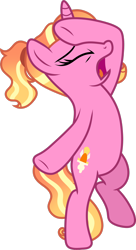 Size: 1280x2361 | Tagged: safe, artist:helenosprime, luster dawn, pony, unicorn, g4, bipedal, facehoof, female, mare, simple background, solo, transparent background