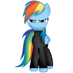 Size: 1000x1000 | Tagged: safe, artist:asiandra dash, edit, rainbow dash, pegasus, pony, g4, factory uniform, female, glare, looking at you, rainbow factory dash, simple background, solo, transparent background