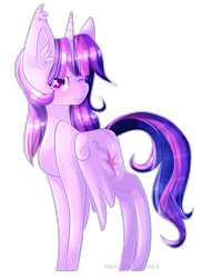 Size: 1608x2091 | Tagged: safe, artist:haiiro-ko, twilight sparkle, alicorn, pony, g4, blushing, cute, ear fluff, female, mare, one eye closed, simple background, solo, transparent background, twiabetes, twilight sparkle (alicorn), wingding eyes