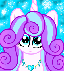 Size: 1350x1500 | Tagged: safe, artist:php185, princess flurry heart, alicorn, pony, g4, adult, female, jewelry, older, older flurry heart, snow, snowfall, solo