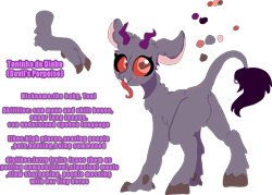 Size: 1385x990 | Tagged: safe, artist:nootaz, oc, oc only, oc:toninha do diabo, demon, demon pony, original species, horizontal pupils, simple background, solo, transparent background
