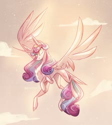 Size: 1280x1421 | Tagged: safe, artist:iheyyasyfox, princess flurry heart, pony, g4, concave belly, female, flying, mare, older, slender, solo, thin