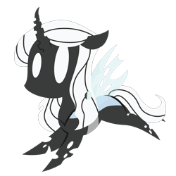 Size: 2100x2100 | Tagged: safe, artist:showtimeandcoal, oc, oc only, oc:queen venyx, changeling, insect, pony, chibi, commission, cute, icon, queen, simple background, solo, transparent background, white changeling, ych result