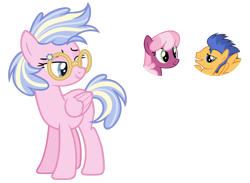 Size: 1024x750 | Tagged: safe, artist:sapphiretwinkle, cheerilee, flash sentry, oc, pegasus, pony, g4, female, glasses, mare, offspring, parent:cheerilee, parent:flash sentry, simple background, transparent background