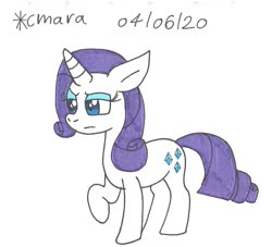 Size: 976x888 | Tagged: safe, artist:cmara, rarity, pony, unicorn, g4, female, mare, raised hoof, solo, traditional art