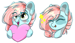 Size: 1951x1118 | Tagged: safe, artist:lazycloud, oc, oc only, oc:waterlily, pony, bust, female, heart, mare, portrait, simple background, solo, transparent background