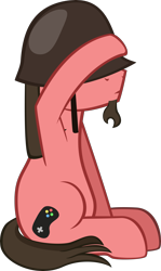 Size: 3061x5139 | Tagged: safe, artist:ace play, oc, oc only, oc:ace play, earth pony, pony, coronavirus, helmet, high res, implied death, inkscape, male, rest in peace, rick may, sad, salute, simple background, soldier, soldier (tf2), solo, stallion, team fortress 2, transparent background, vector