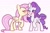 Size: 2400x1592 | Tagged: safe, artist:dawnfire, fluttershy, rarity, pegasus, pony, unicorn, g4, blushing, cheek kiss, cute, duo, duo female, female, kissing, lesbian, mare, one eye closed, pink background, raribetes, ship:flarity, shipping, shyabetes, simple background