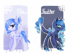 Size: 1024x768 | Tagged: safe, artist:sumcerealchips, oc, oc:ella spines, oc:feather quil, dracony, hybrid, pony, claws, female, interspecies offspring, next generation, offspring, parent:rarity, parent:spike, parents:sparity, siblings, sisters