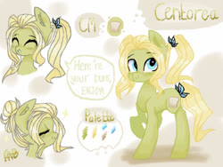 Size: 1024x768 | Tagged: safe, artist:sumcerealchips, oc, oc only, oc:centorea, pony, offspring, parent:cheese sandwich, parent:pinkie pie, parents:cheesepie, pigtails, solo