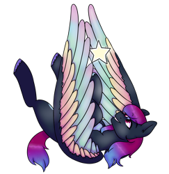 Size: 2084x2148 | Tagged: safe, artist:cinnerroll, oc, oc only, oc:astral empyrean, pegasus, pony, colored wings, full body, high res, simple background, solo, transparent background, wings