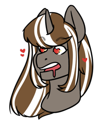 Size: 390x475 | Tagged: safe, artist:cinnerroll, oc, oc only, oc:cinni, pony, unicorn, heart, heart eyes, simple background, solo, transparent background, wingding eyes