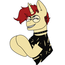 Size: 3000x3000 | Tagged: safe, artist:cinnerroll, oc, oc only, oc:vanil, pony, unicorn, braces, glasses, high res, le happy merchant, simple background, solo, transparent background