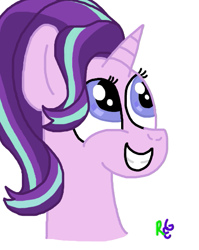 Size: 419x527 | Tagged: safe, artist:raulixevergreen, starlight glimmer, pony, unicorn, g4, bust, female, happy, head, mare, simple background, smiling, solo, white background